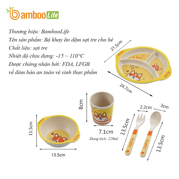 Những lợi ích khi sử dụng bộ bát đĩa ăn dặm sợi tre Bamboo Life