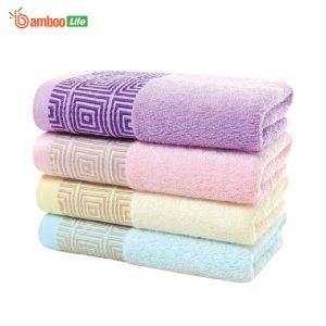 Khăn tắm sợi tre Bamboo Life họa tiết ô vuông