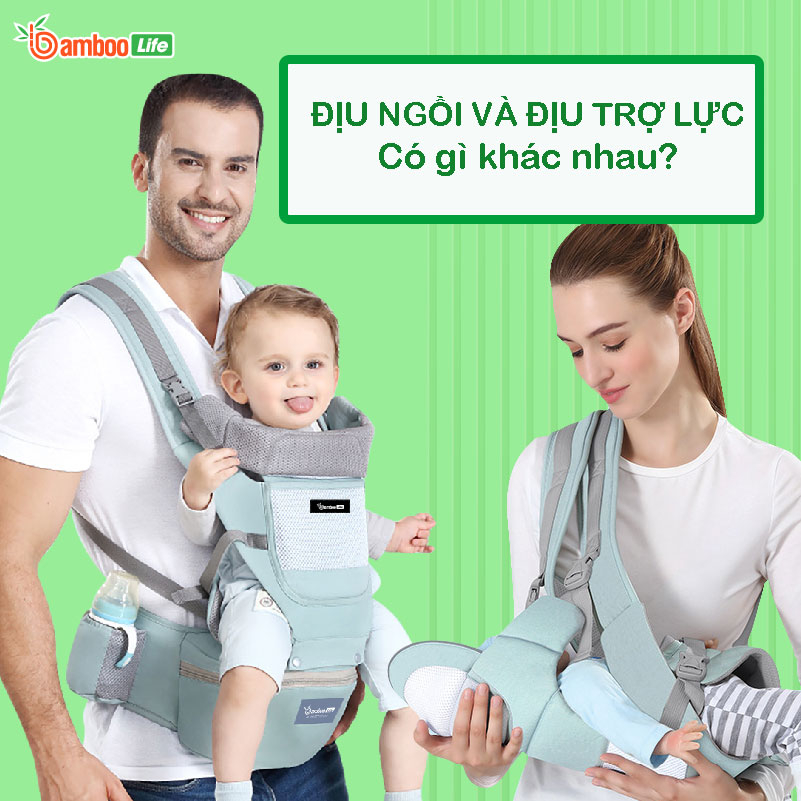 Địu ngồi và địu trợ lực có gì khác nhau? Nên mua loại nào?