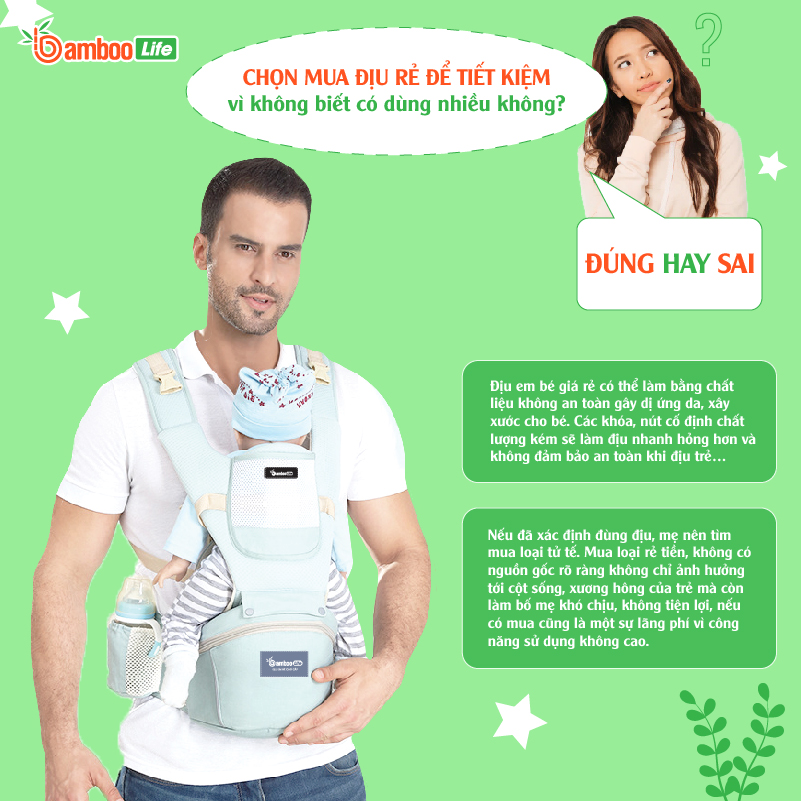 7 điều cần lưu ý khi chọn mua đai địu em bé sơ sinh