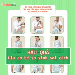Những hậu quả khi sử dụng địu em bé sơ sinh sai cách