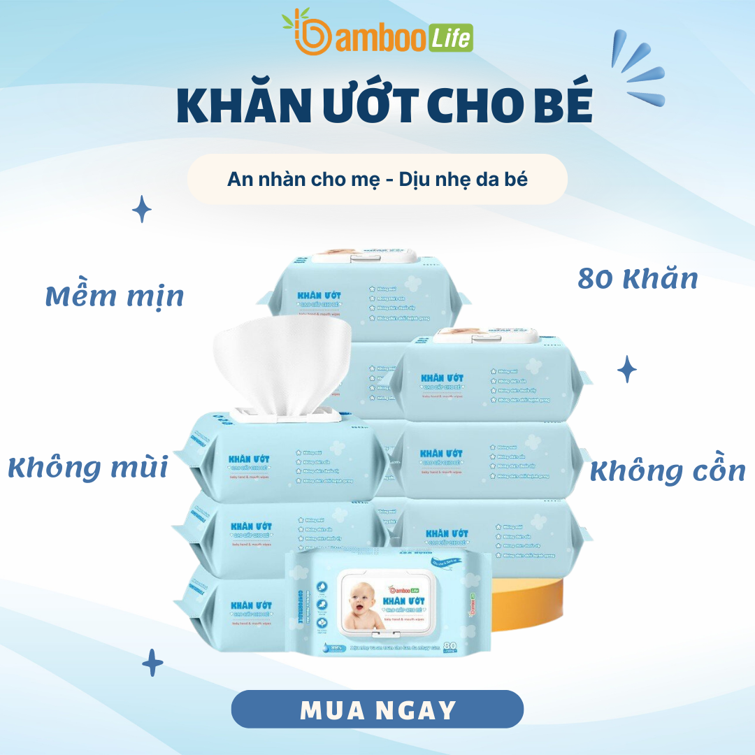 Khăn ướt cho bé Bamboo Life cao cấp