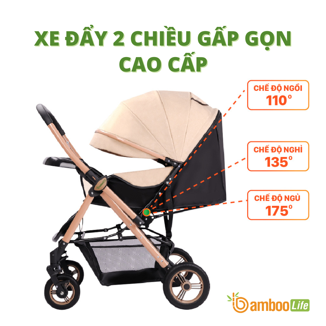 Review xe đẩy gấp gọn cho bé được ưa chuộng nhất 2023