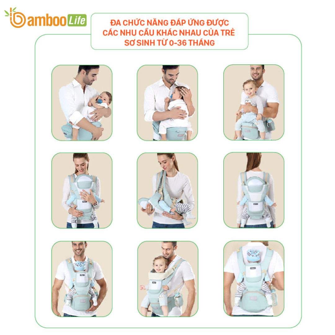Cách đeo địu em bé Bamboo Life đúng chuẩn và an toàn