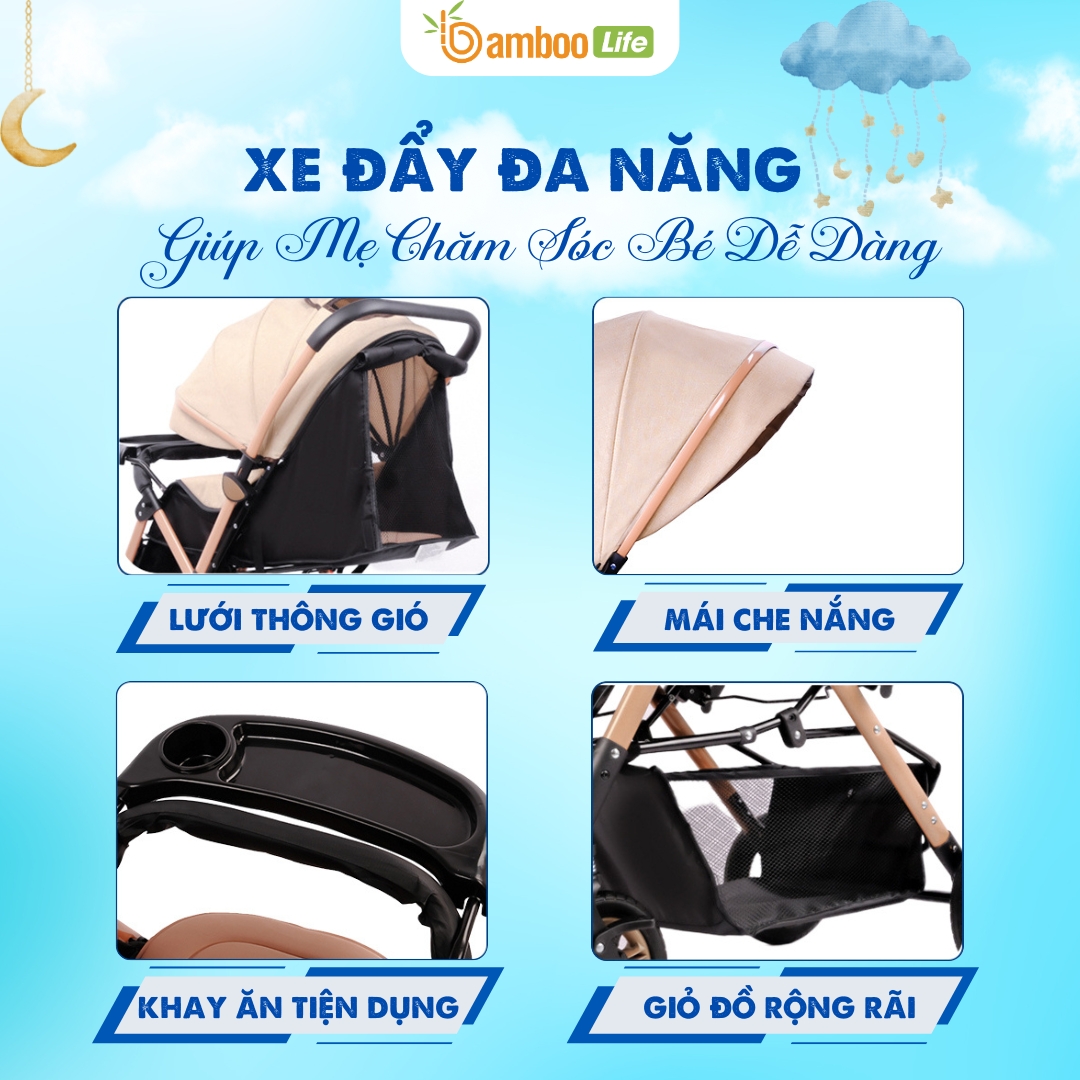 Bảo vệ bé tốt hơn với xe đẩy trẻ em Bamboo Life
