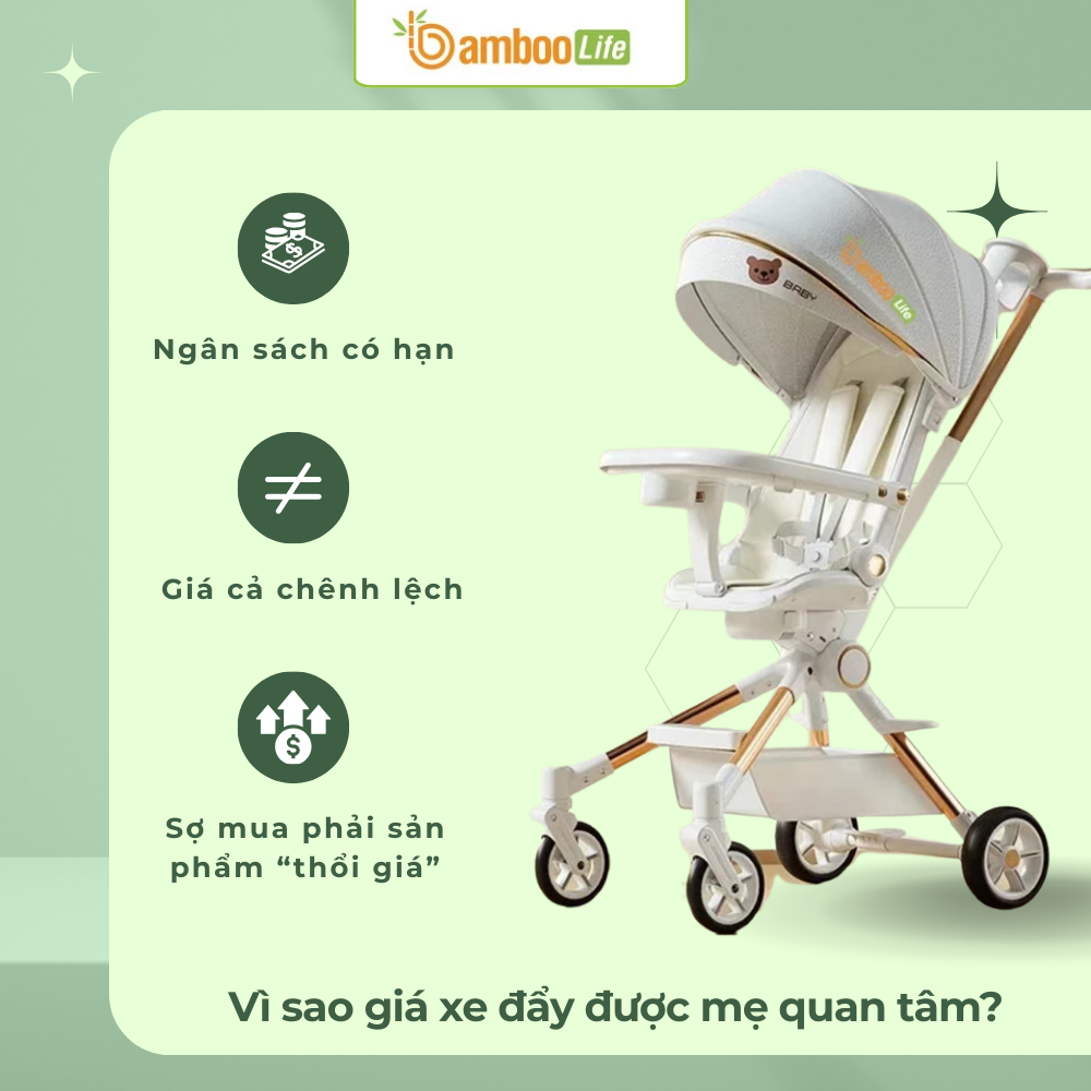 Giá xe đẩy là một yếu tố quan trọng được mẹ quan tâm