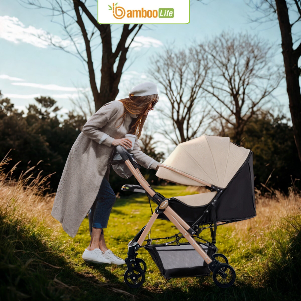 Mẹ nên đầu tư mua xe đẩy em bé vì tiện lợi, an toàn và giúp bé thoải mái