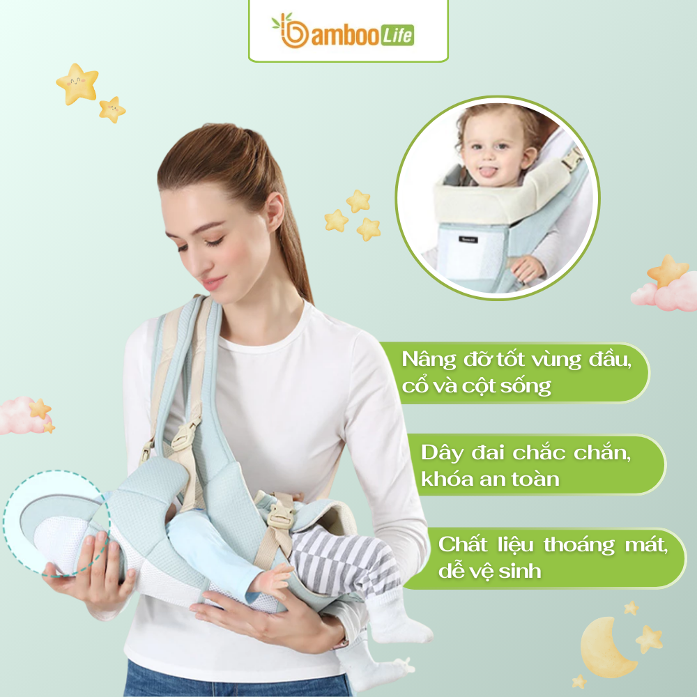 An toàn và phù hợp tuổi là tiêu chí chọn địu