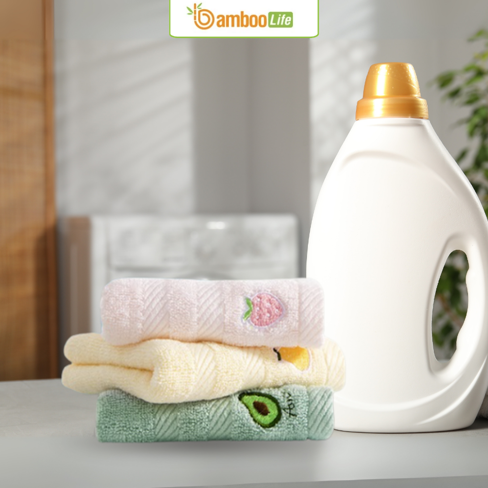 Dùng nước giặt dịu nhẹ, khăn tre giữ trọn độ mềm