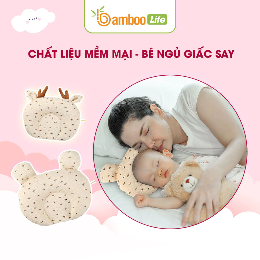 Gối chống bẹt đầu Bamboo Life Gối chống bẹt đầu Bamboo Life