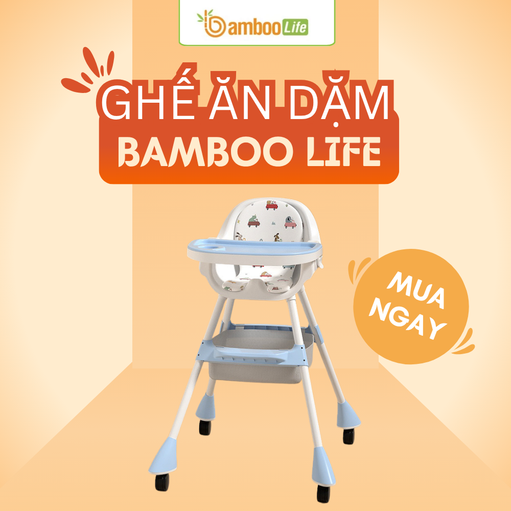 Ghế ăn dặm kèm khay tháo rời có thể dùng linh hoạt cho bé ăn, chơi và đọc sách
