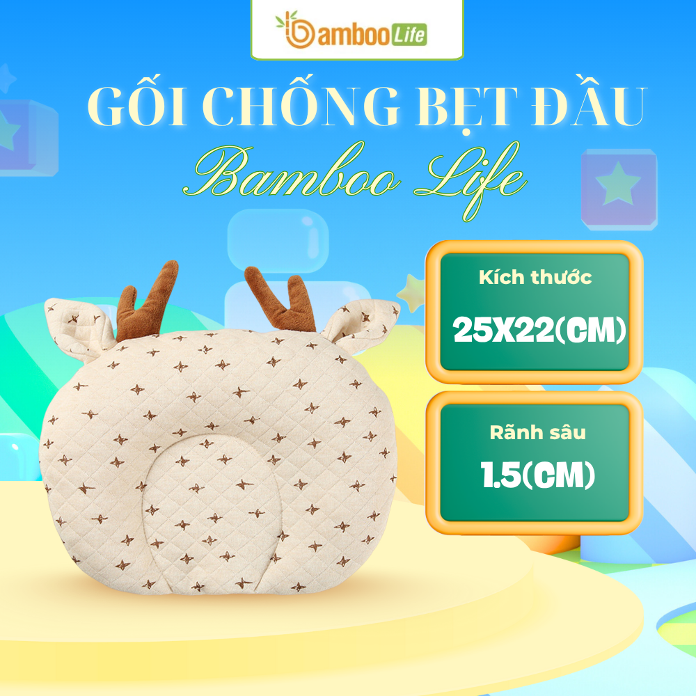 Gối có kích thước phù hợp giúp nâng đỡ đầu bé đúng cách