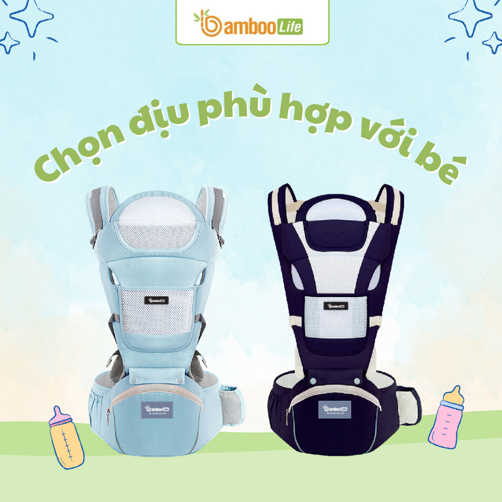 Chọn địu phù hợp độ tuổi và thể trạng giúp bé an toàn, cha mẹ thoải mái