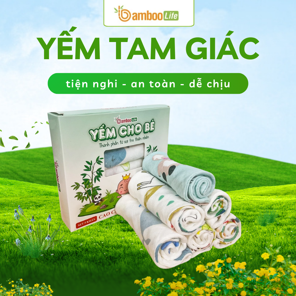 Yếm tam giác dễ giặt Bamboo Life là lựa chọn an toàn và thoải mái cho bé