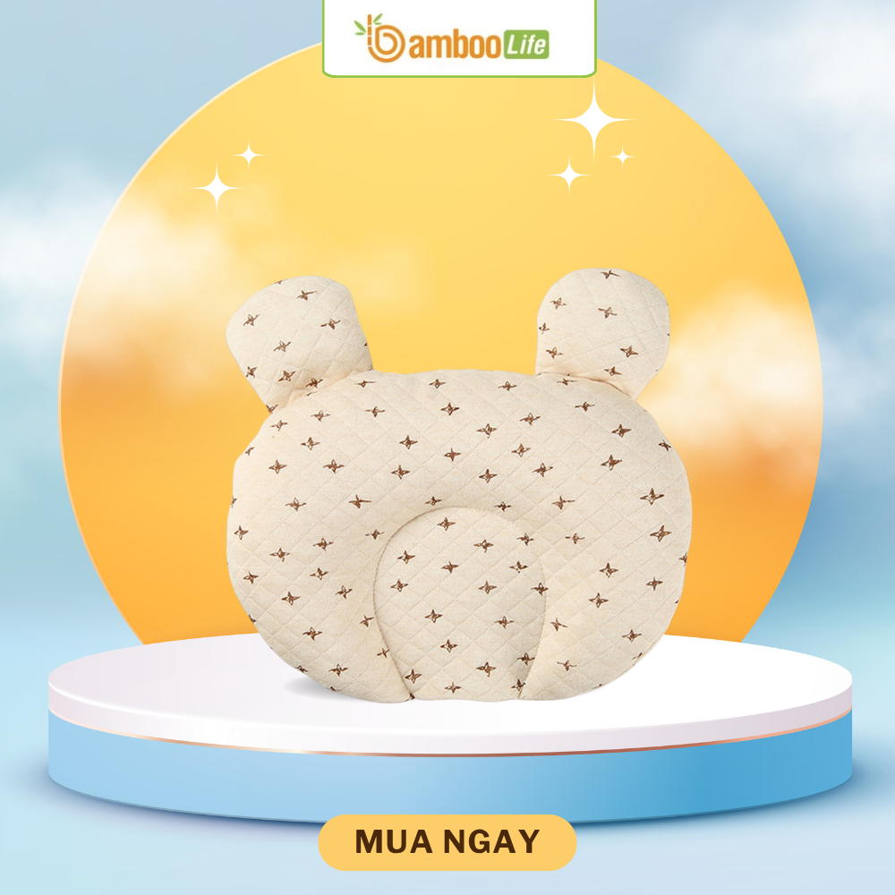 Thiết kế lõm thông minh giúp định hình đầu bé tròn đều, ngủ ngon