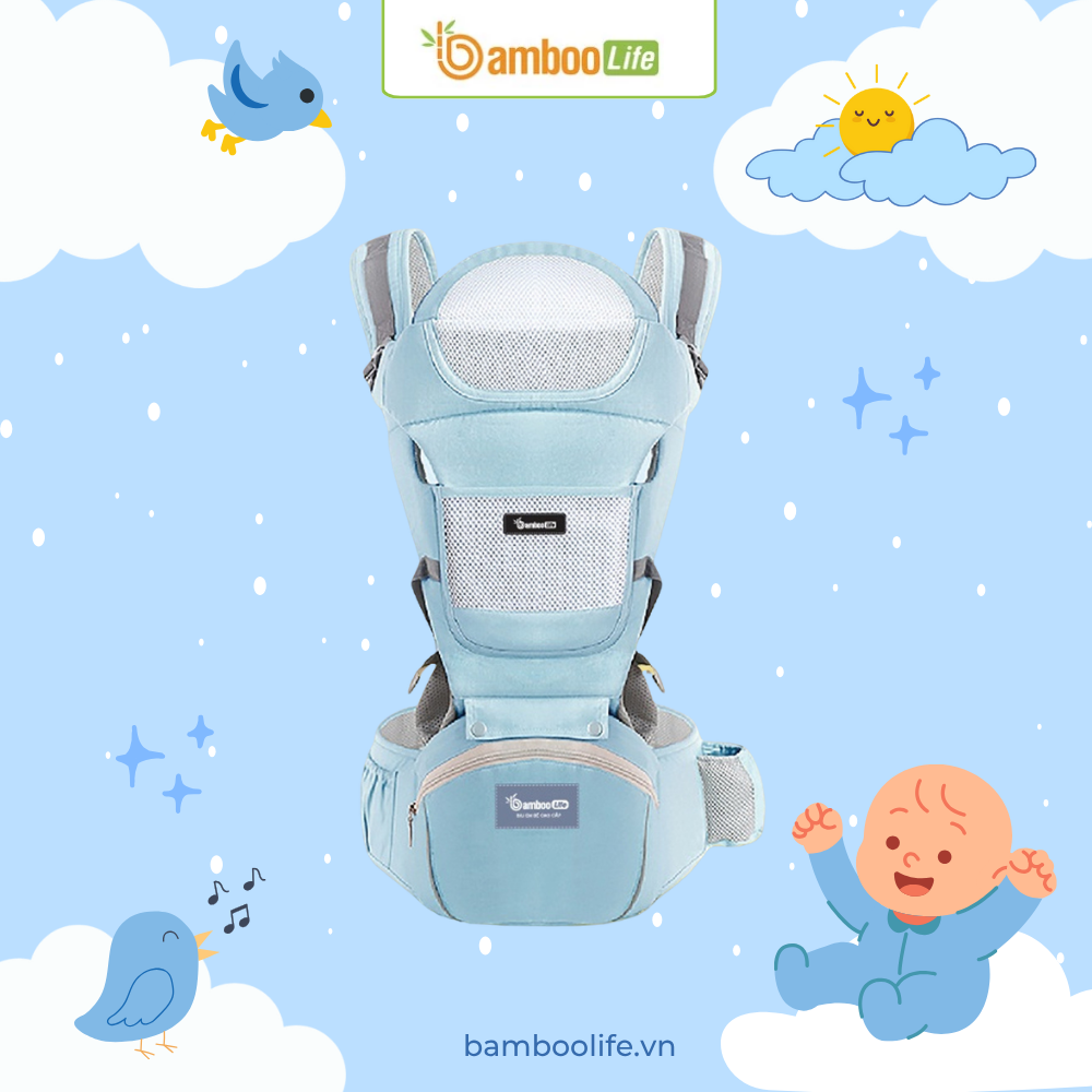 Đeo địu đúng tư thế giúp bé thoải mái và mẹ di chuyển an toàn