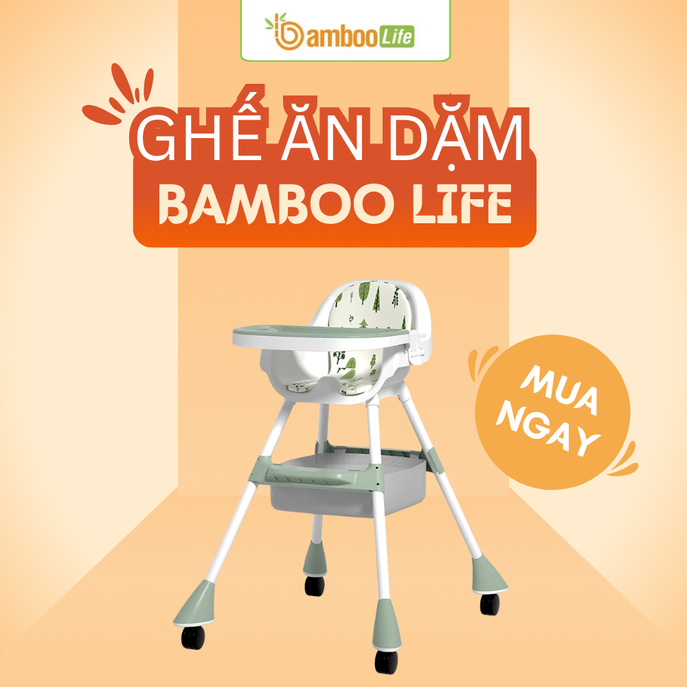 Ghế ăn dặm kèm khay tháo rời giúp tiết kiệm không gian và dễ vệ sinh