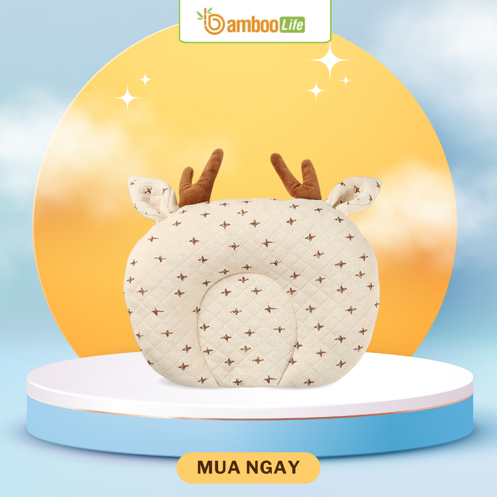 Mẹ nên chọn gối chống bẹt đầu để bảo vệ đầu bé tròn tự nhiên