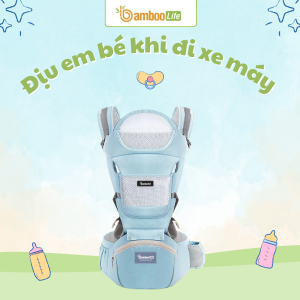 Địu em bé đi xe máy giúp bé an toàn, cha mẹ di chuyển tiện lợi