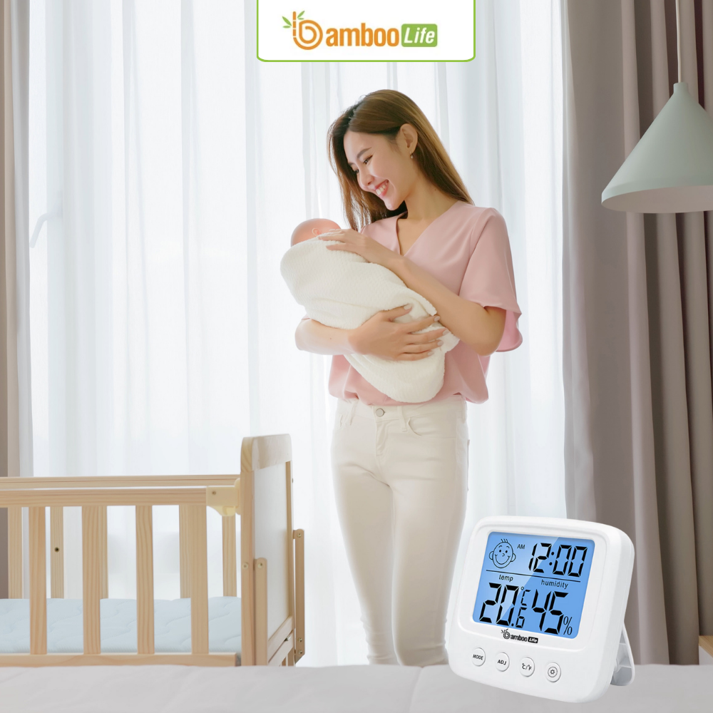 Nhiệt kế phòng mini giúp mẹ kiểm soát nhiệt độ phòng chuẩn xác