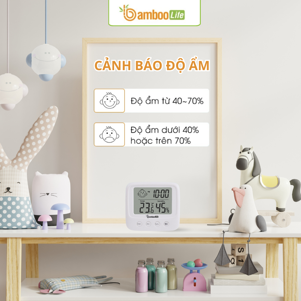 Nhiệt kế điện tử giúp mẹ theo dõi nhiệt độ phòng chính xác