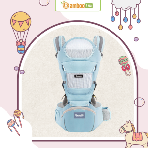 Thắt chặt đai hông, cân chỉnh vai giúp mẹ địu bé an toàn