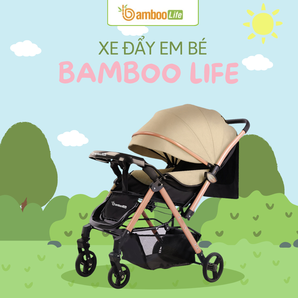 Xe đẩy nằm phẳng giúp bảo vệ cột sống trẻ sơ sinh