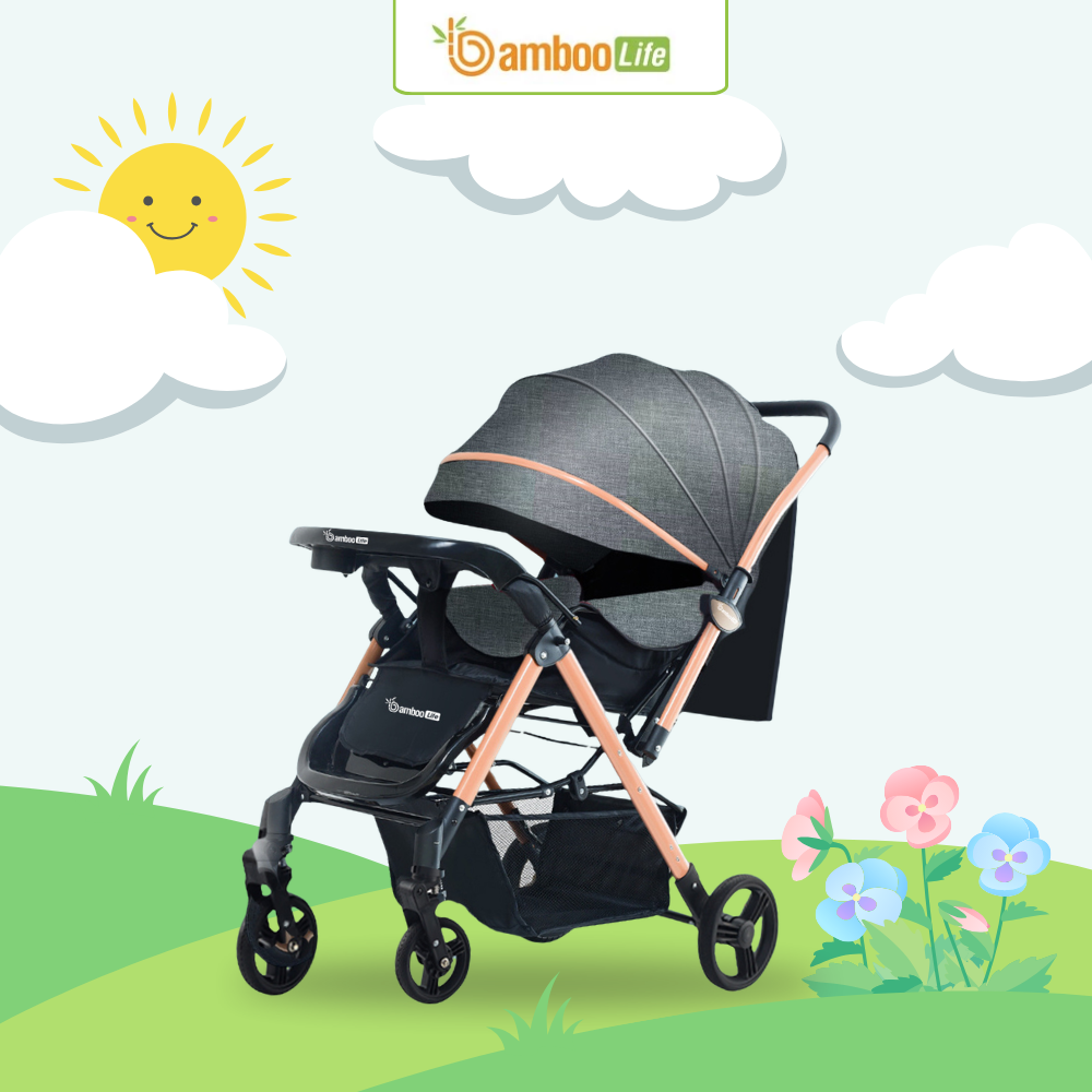 Xe đẩy nôi Bamboo Life giúp mẹ dễ dàng xoay hướng nhìn