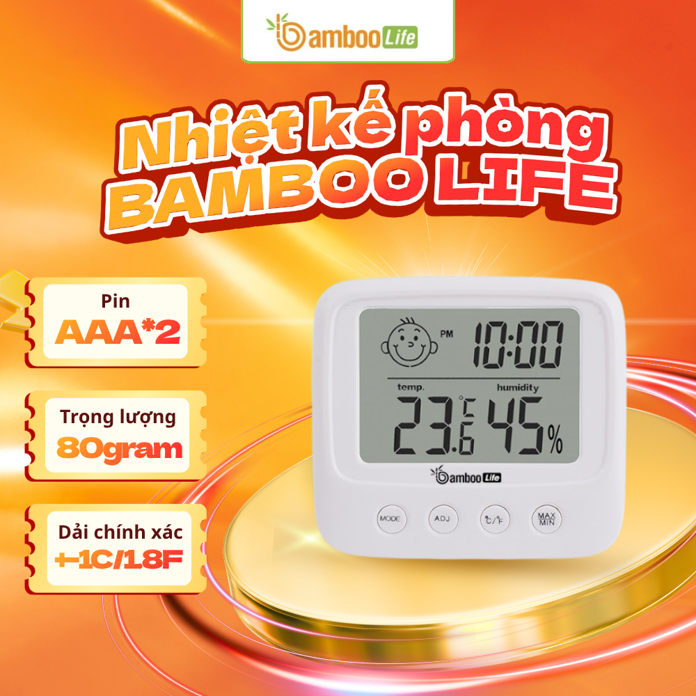 Nhiệt kế phòng Bamboo Life dễ bố trí trong mọi không gian