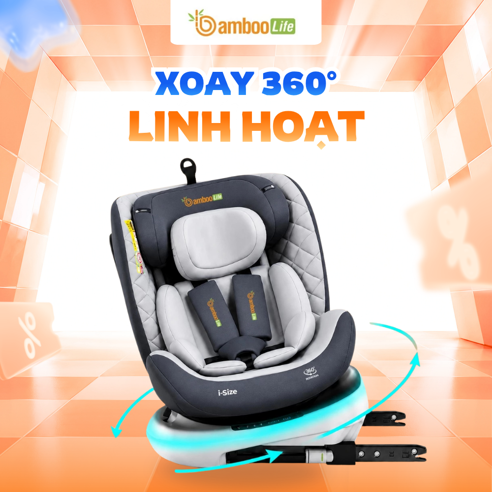 Ghế ngồi trẻ em trên ô tô hỗ trợ xoay và điều chỉnh linh hoạt