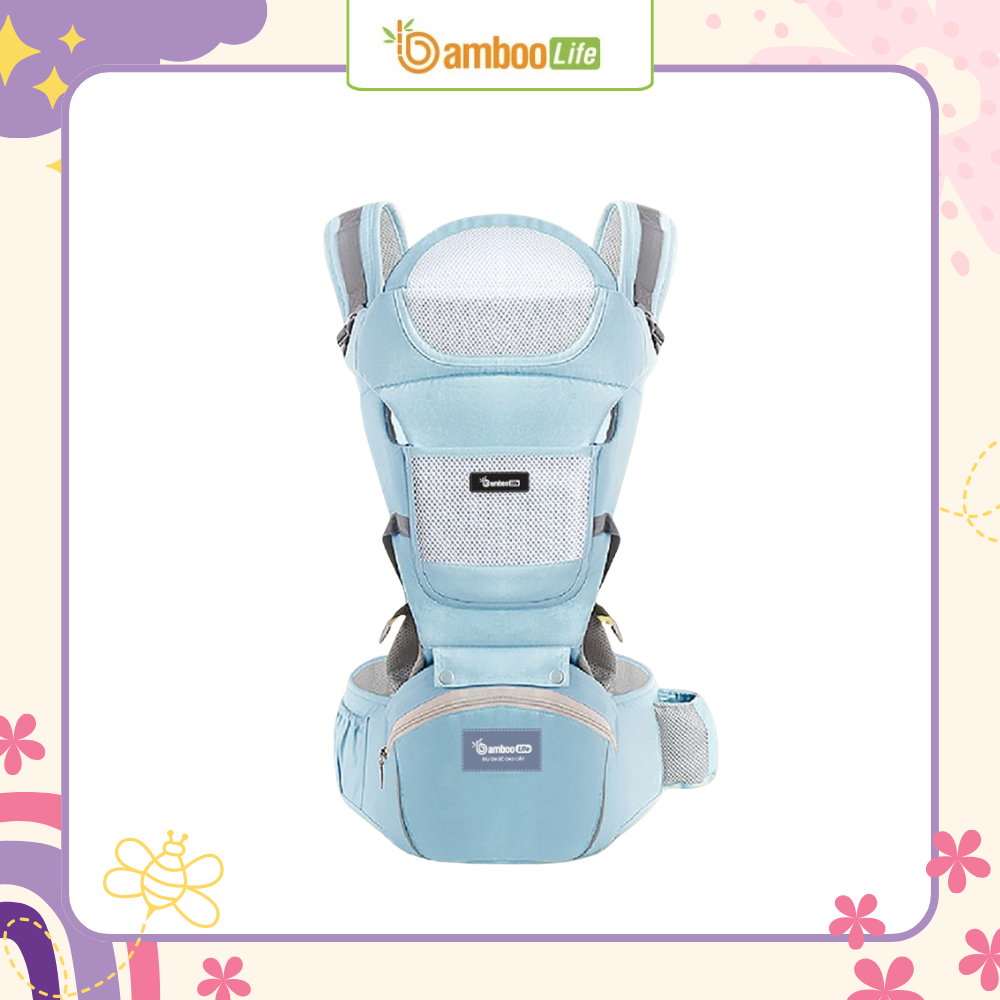 Địu Bamboo Life BL12 hỗ trợ nhiều tư thế, địu bé linh hoạt