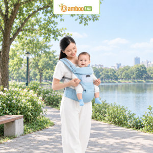 Địu bé giúp ba mẹ rảnh tay hơn khi di chuyển và chăm con