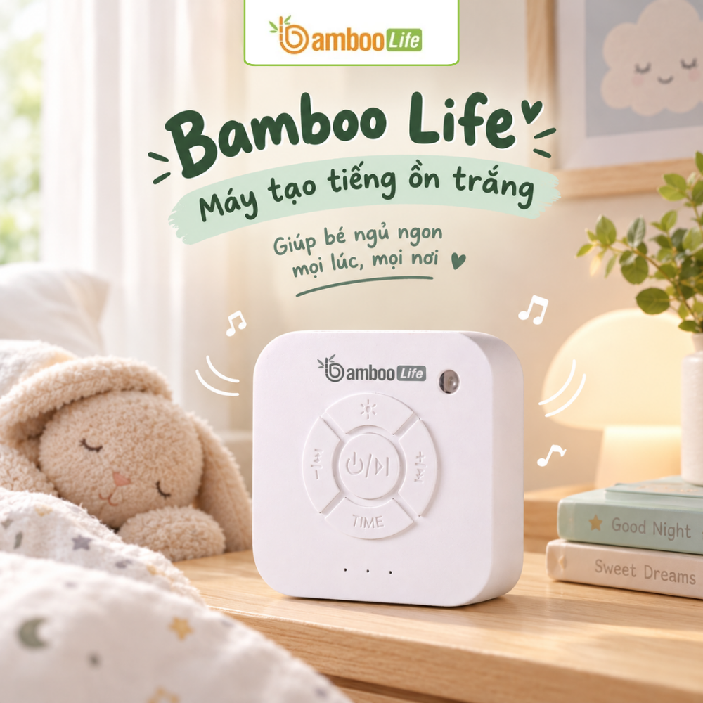 Máy white noise tạo âm nền giúp bé thư giãn